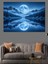 Dolunay Yansıması Deniz Manzarası Mavi Dekoratif Kanvas - Mdf Ahşap Tablo 2