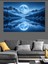 Dolunay Yansıması Deniz Manzarası Mavi Dekoratif Kanvas - Mdf Ahşap Tablo 4