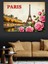 Paris Eyfel Kulesi Güller Dekoratif Kanvas - Mdf Ahşap Tablo 3