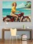 Motosikletli Retro Pin-Up Kadın Dekoratif Kanvas - Mdf Ahşap Tablo 2