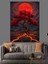 Kırmızı Ağaç Kanlı Manzara Dekoratif Kanvas - Mdf Ahşap Tablo 2
