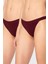 Kadın Likralı Ribana Tanga 2'li Paket 931/BORDO 1