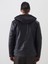 Siyah Slim Fit Kapüşonlu Erkek Deri Görünümlü Mont 5