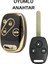 Honda Cr-V Civic Fd6 Accord 3 Buton Nano Anahtar Kılıfı Siyah-Gold 2
