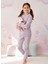 Kız Çocuk Baskılı Açık Leylak Moru Rahat Eşofman Takımı 1