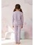 Kız Çocuk Baskılı Açık Leylak Moru Rahat Eşofman Takımı 3