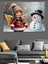Kış Melekleri Kardan Adam Dekoratif Kanvas - Mdf Ahşap Tablo 2