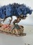 Bonsai Model Masaüstü Dekor – El Yapımı, Gerçek Ağaç Gövdesi, Mavi Şoklanmış Yosun Ağaç 2
