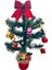 Mini Yılbaşı Ağacı Seti, Kırmızı Fiyonklu, Yeşil Çam, Baba ve 15 Adet Süslemeleri ve LED Işık Ile, Dekoratif Masa Üstü 2