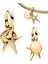 Gold Renk Gümüş Denizyıldızı Çift Sallantılı Charm 1