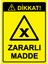 Dikkat! Zararlı Madde Isg Uyarı Levhası Pvc A5 15X21 cm 1