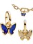 Mini Gold Mavi Kelebek Charm ve Kolye Ucu 1