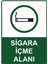 Sigara Içme Alanı Isg Uyarı Levhası Pvc A5 15X21 cm 1