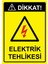 Dikkat! Elektrik Tehlikesi Isg Uyarı Levhası Pvc A5 15X21 cm 1