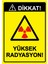 Dikkat! Yüksek Radyasyon! Isg Uyarı Levhası Pvc A5 15X21 cm 1