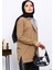 Camel Fular Detaylı Yakalı Tunik 3