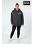 Kadın Büyük Beden New York Baskılı Kapüşonlu Sweatshirt SPR26BSWK962 1