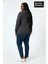 Kadın Büyük Beden Kapşonlu Ince Sweatshirt SPR24BSWK57 3