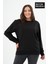 Kadın Büyük Beden Bisiklet Yaka Kollar ve Etek Ribanalı Ince Sweatshirt – Regular Fit %64 Pamuklu SPR26BSW956 1