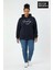Kadın Büyük Beden Kapüşonlu El Yazılı Brooklyn Baskılı Rahat Kalıp Sweatshirt SPR26BSWK958 1