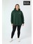 Kadın Büyük Beden Ar Baskılı Kapüşonlu Sweatshirt SPR26BSWK963 1