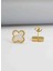 Gold Beyaz Mini Yonca Çelik Küpe 4