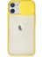 MYT09 iPhone 11 Kılıf Palm Buzlu Kamera Sürgülü Silikon - Sarı 1
