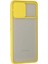 MYT09 Samsung Galaxy A22 Kılıf Palm Buzlu Kamera Sürgülü Silikon - Sarı 2