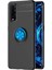 MYT09 Oppo Find X2 Kılıf Range Yüzüklü Silikon - Siyah-Mavi 1