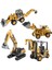 Oyuncak Kutulu Metal Başlıklı Iş Makinaları Seti Kepçe Bulldozer Forklift 4 Ü 1 Arada Set Sürtmeli Mini Inşaat Araçları 1