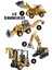 Oyuncak Kutulu Metal Başlıklı Iş Makinaları Seti Kepçe Bulldozer Forklift 4 Ü 1 Arada Set Sürtmeli Mini Inşaat Araçları 2