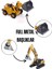 Oyuncak Kutulu Metal Başlıklı Iş Makinaları Seti Kepçe Bulldozer Forklift 4 Ü 1 Arada Set Sürtmeli Mini Inşaat Araçları 3
