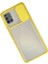 MYT09 Samsung Galaxy A71 Kılıf Palm Buzlu Kamera Sürgülü Silikon - Sarı 2