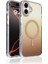 iPhone 16 Kılıf M-Safe Şarj Özellikli Transparan Renk Geçişli Vrdr Toros Kapak - Gold 1