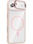 iPhone 17 Air Kılıf Standlı ve Kamera Lens Hediyeli M-Safe Şarj Özellikli Vrdr Etro Kapak - Pembe 6