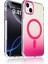 iPhone 15 Kılıf M-Safe Şarj Özellikli Transparan Renk Geçişli Vrdr Toros Kapak - Rose Pembe 1