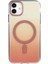 iPhone 11 Kılıf M-Safe Şarj Özellikli Transparan Renk Geçişli Vrdr Toros Kapak - Rose Gold 5