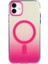 iPhone 11 Kılıf M-Safe Şarj Özellikli Transparan Renk Geçişli Vrdr Toros Kapak - Rose Gold 7