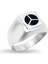 Mineli Mercedes Amblemi Gümüş Erkek Yüzük 1