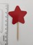 30 Adet Dekoratif Karton Kırmızı Yıldız Şeklinde Pasta Kürdanı 6,5 Cm-Kırmızı Yıldızlı Kürdan 2