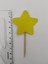 30 Adet Dekoratif Karton Sarı Yıldız Şeklinde Pasta Kürdanı 6,5 cm - Sarı Yıldızlı Kokteyl Kürdanı 2