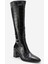 Venıa Siyah Baskı Kadın Kalın Topuklu Çizme 3