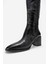 Venıa Siyah Baskı Kadın Kalın Topuklu Çizme 4