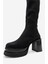 Carm Siyah Nubuk Platform Topuklu Kadın Çizme 4