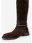 Ansel Kahverengi Süet Hakiki Deri Bilek Kayışlı Kadın Binici Çizme 4