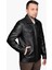 Morata Hakiki Deri Punto Dikişli Erkek Siyah Ceket 3