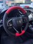 Dikişli Direksiyon Kılıfı Kırmızı / Siyah Deri Kırmızı Dikişli Honda Civic 2017-2025 Arası Için 1