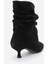 Baleı Siyah Süet Hakiki Deri Kadın Kısa Topuklu Bot 5