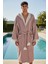 Bohem Kapüşonlu 4 Kat Müslin Organik Unisex Bornoz, Gül Kurusu 4