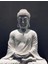 Lotus Duruşunda Meditasyon Buda Heykeli 45×31 cm | Beyaz Polyester Dekoratif Obje | Spiritüel & Zen Meditasyon Figürü | Ev Ofis Feng Shui Dekorasyon 3